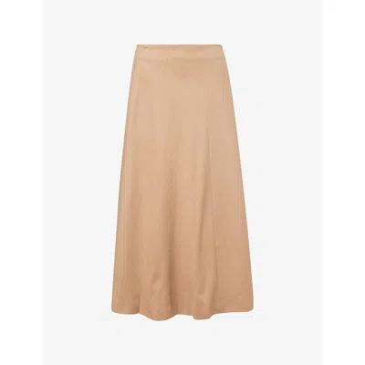 Max Mara Womens Camel Geneve A-line Wool Midi Skirt In Neutral
