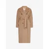 Max Mara Womens Camel Madame Belted Wool And Cashmere Coat In Brown