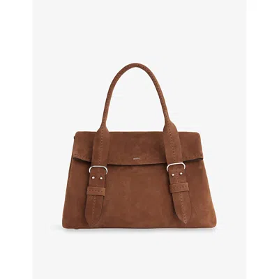 Max Mara Womens Dark Brown Archetipo Leather Tote Bag