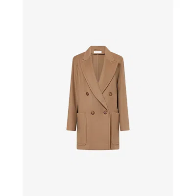 Max Mara Womens Hazelnut Brown Deletta Wool And Cashmere-blend Jacket