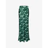 Max Mara Womens Emerald Recital Floral-print Silk Maxi Skirt In Green