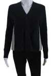 Max Mara Womens Four Button Ribbed Cardigan Sweater Jacket Brown Navy In Blue