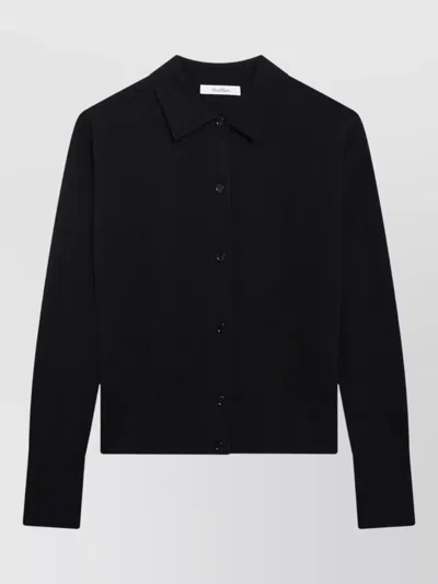 Max Mara Womens Knit Top Long Sleeves Crewneck In Black