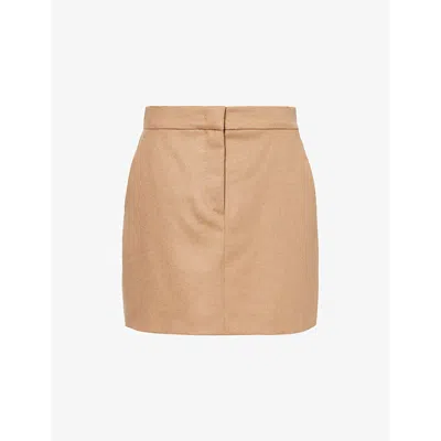 Max Mara Womens Ancella  A-line Camel-wool Mini Skirt Cammello In Cammello