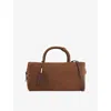 Max Mara Womens Dark Brown Brand-embossed Large Nubuck-leather Tote Bag In Brown