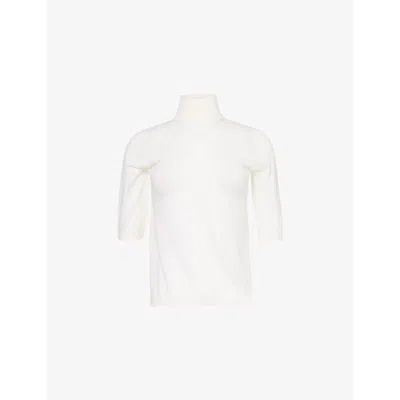 Max Mara Womens  Cecina Turtle-neck Fine-knit Wool Top In Silk