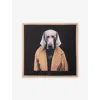 Max Mara Silk Dog Square Scarf In Camel