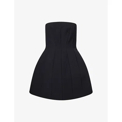 Max Mara Womens Betel Bustier Sablé Woven Mini Dress Black