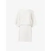 Max Mara Womens Rum Short-sleeve Woven Mini Dress White In White