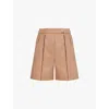 Max Mara Womens Camel Jessica Relaxed-fit Wool Shorts In Camel