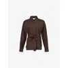 Max Mara Maxmara Women Affari - Linen And Silk Shirt With Belt In Coffee