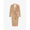 Max Mara Womens Camel Madame Double-breasted Wool And Cashmere-blend Coat In Brown