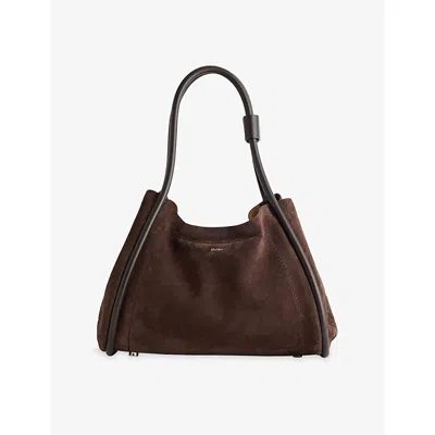 Max Mara Womens  Marine Medium Suede Bag In Dark Brown