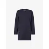 Max Mara Long Sleeve Jersey Dress In Navy