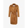 Max Mara Wool Cashmere Silk Wrap Coat In Tobacco