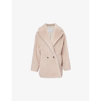 Max Mara Womens Olga Notch-lapel Oversized Alpaca-blend Wool Jacket Sabbia