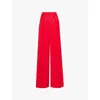 Max Mara Womens Red Rimini High-rise Relaxed-fit Wool Trousers