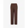 Max Mara Womens Coffee Savio Wide-leg High-rise Stretch-jersey Trousers