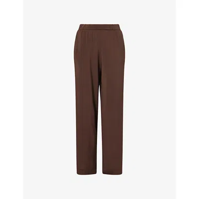 Max Mara Womens Coffee Savio Wide-leg High-rise Stretch-jersey Trousers