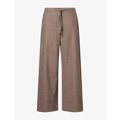 Max Mara Womens  Straight-leg Stretch-wool Jogging Bottoms In Turtledove
