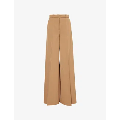 Max Mara Womens Ninfa High-rise Wide-leg Wool Trousers Camel