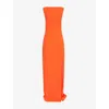 Max Mara Womens Red Creso Backless Stretch-crepe Maxi Dress In Red