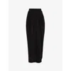 Max Mara Womens Ridente Draped High-waist Crepe Maxi Skirt Black In Black
