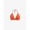 Max Mara Womens Rust Adriene Halterneck Bikini Top In Orange