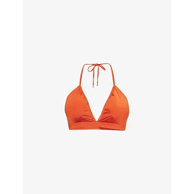Max Mara Womens Rust Adriene Halterneck Bikini Top In Brown
