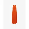 Max Mara Womens Caro Cut-out Stretch-jersey Maxi Dress Rust