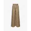 Max Mara Cestino Striped Palazzo Pants In Sand
