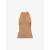 Max Mara Halterneck Fitted Silhouette Tops With Seam Detailing