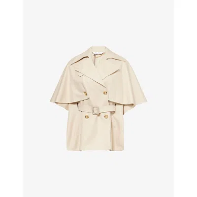 Max Mara Womens Natural Sigfrid Belted Cotton Cape In Brown