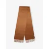 Max Mara Womens  Wsdalia Embroidered-logo Cashmere-knit Scarf In Brown