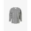 Max Mara Womens White Black Paio Striped Cotton And Silk-blend Shirt In White Black