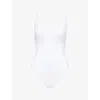 Max Mara Womens White Clara Asymmetric Swimsuit In White