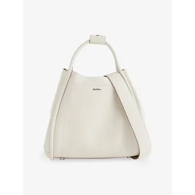 Max Mara Womens White Drummedmarines Leather Top-handle Bag