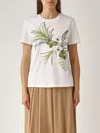 Max Mara Short-sleeved T-shirt In Bianco Fiori