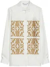 Max Mara Legno Silk Twill Logo Shirt In White