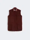 Max Mara Wool, Alpaca And Cashmere Long Gilet In Burgundy