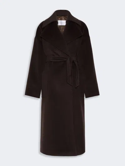 Max Mara Wool, Alpaca And Cashmere Robe Coat In Brown