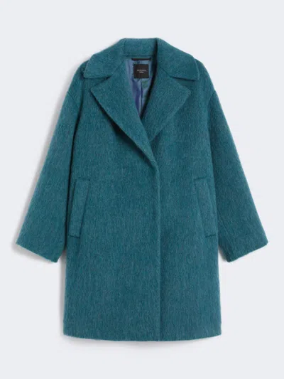 Max Mara Wool, Alpaca And Mohair Couture Coat In Blue