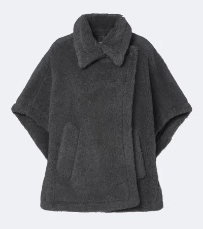 Max Mara Wool, Alpaca, And Silk Cape In Gray