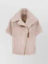 Max Mara Newmant Biker Jacket Cape In Wool And Alpaca Teddy Fabric