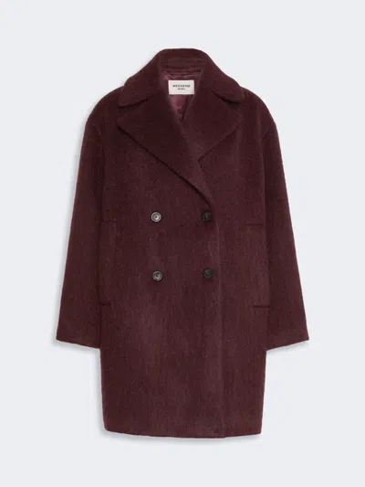 Max Mara Wool And Alpaca Blend Coat In Burgundy