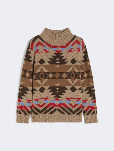 Max Mara Wool And Alpaca Knit Turtleneck In Brown