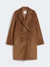 Max Mara Wool And Alpaca Midi Coat In Brown