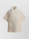 Max Mara Wool And Alpaca Short Sleeve Cape In Neutral