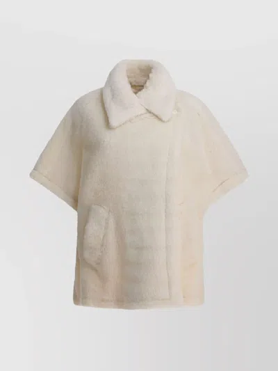 MAX MARA WOOL AND ALPACA SHORT SLEEVE CAPE