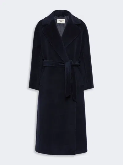 Max Mara Wool And Alpaca Teddy Coat In Blue